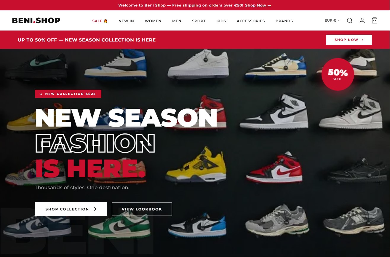 Beni Shop — E-Commerce Website